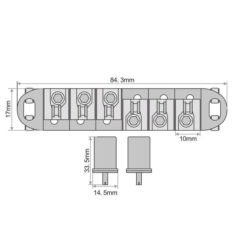 LOCKING ROLLER Bridge Epiphone Les Paul Guitar-Chrome Large Post