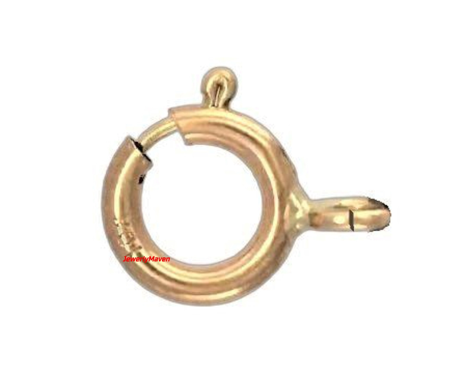 5mm STANDARD WEIGHT 10k Solid Yellow Gold Spring Ring Clasp OPEN Jump Italy