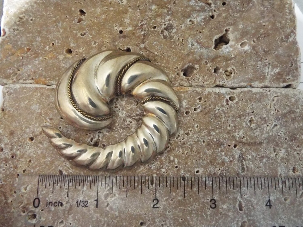 Mexican .925 Silver Cornucopia Pin Brooch With Taxco Hallmarks