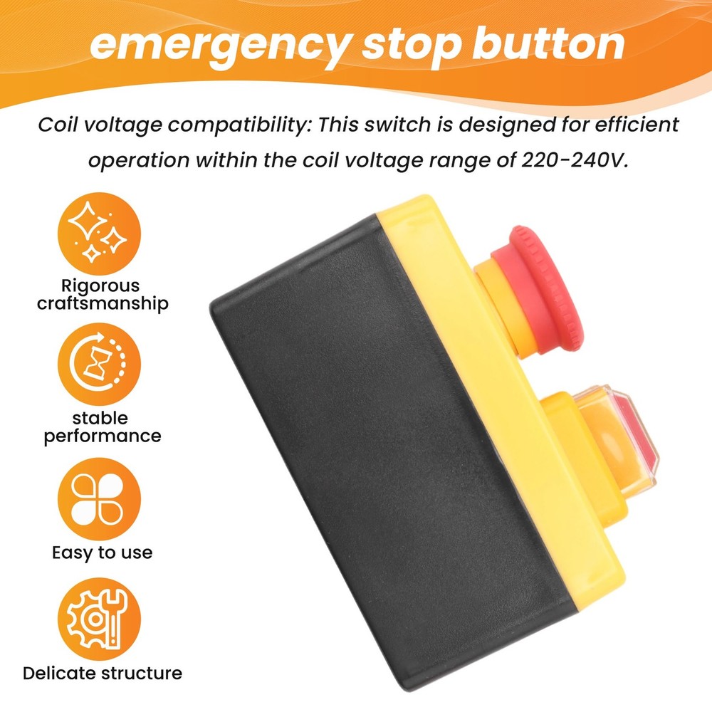 KJD17D 250V 16A Electromagnetic Push Button Switch Emergency Stop Switch f3085