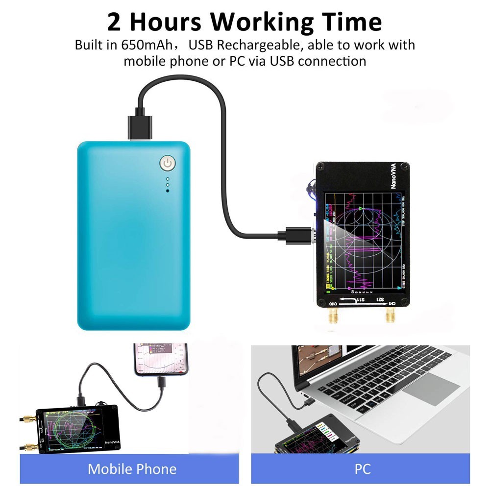 NanoVNA-H PCB Upgraded Version Vector Network Analyzer Support 10kHz-1.5GHz
