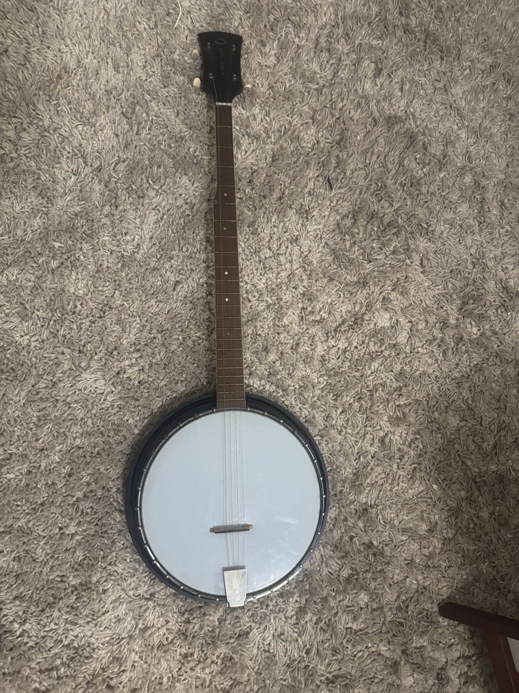Continental 4-String Closed Back Polished Banjo Black