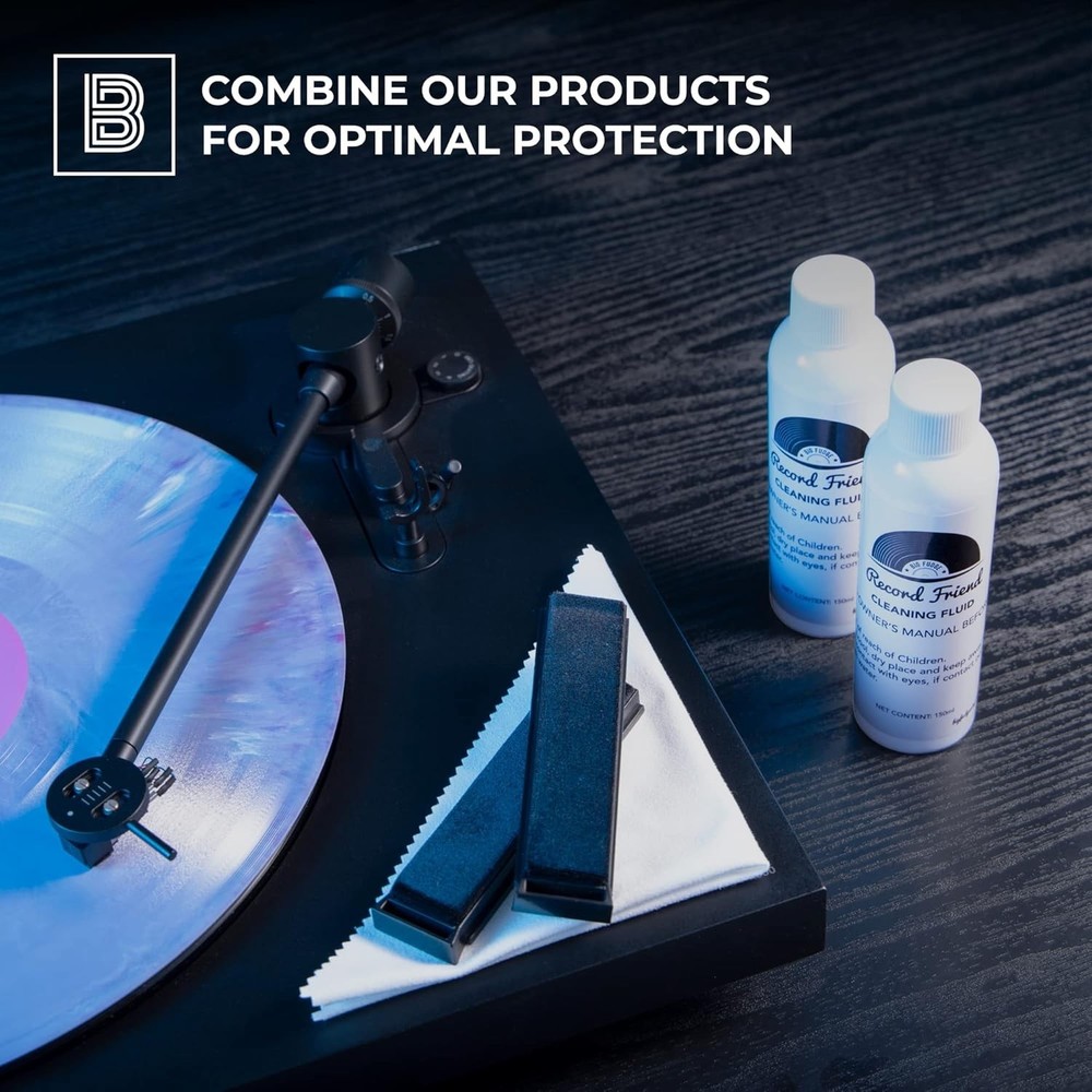 Comprehensive Vinyl Record Cleaning Kit - Machine, Solution & Microfiber Cloth