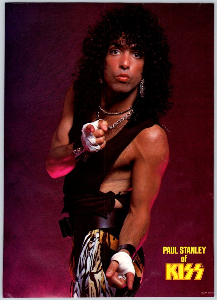 PAUL STANLEY KISS 7.5"x11" PINUP Magazine Page Clipping 1980's KAH-5