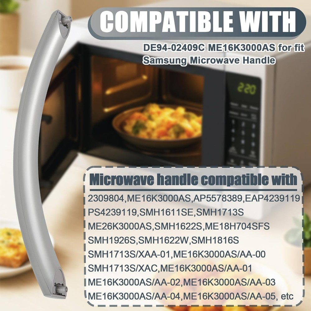 Compatible with Samsung Microwave Door Handle, Replace for Silver