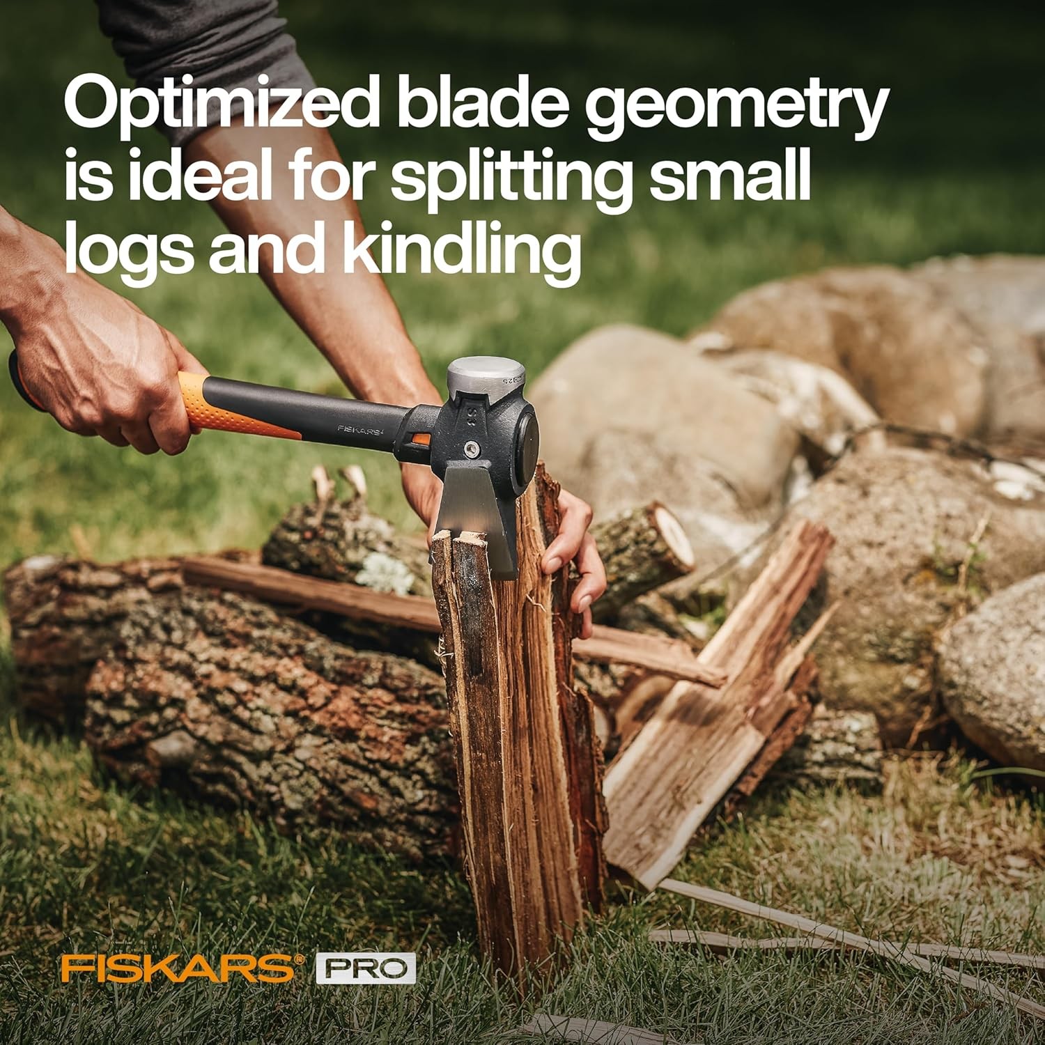 Fiskars 8 lb Splitting Maul 36 inch Shock Absorbing Forged Steel Wood Splitter