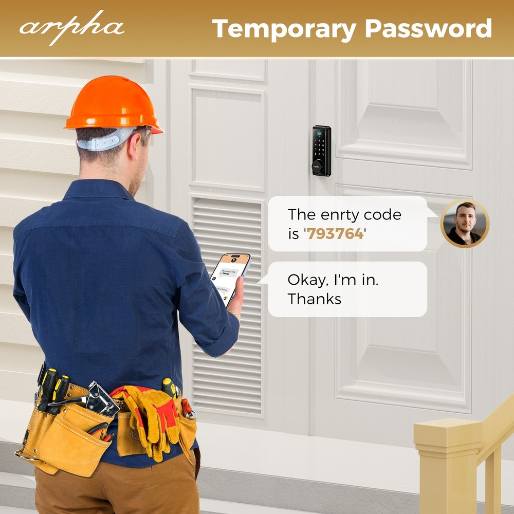 ARPHA Security Keyless Smart Door Lock 100Code Fingerprint Keyless Bluetooth APP