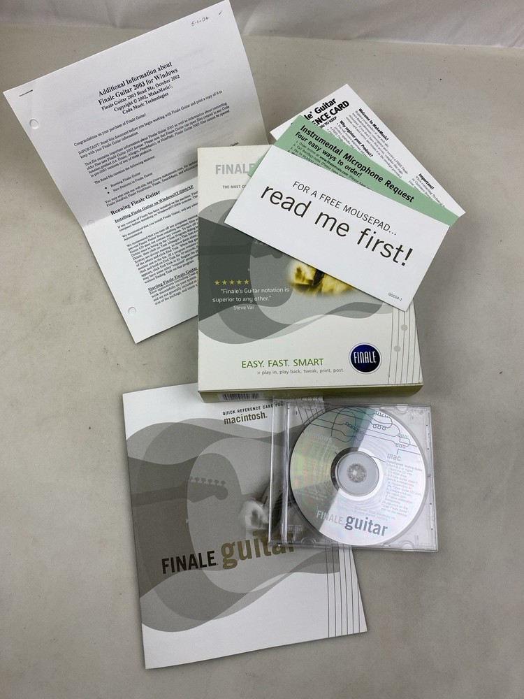 Make music Finale Guitar Notation Software CD-ROM Win/Mac TAB Comp Program