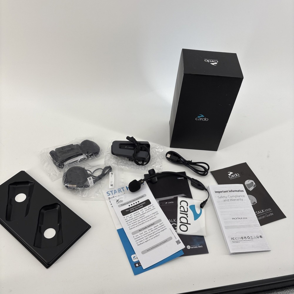 Cardo PACKTALK Edge Motorcycle Bluetooth Communication System Headset Intercom