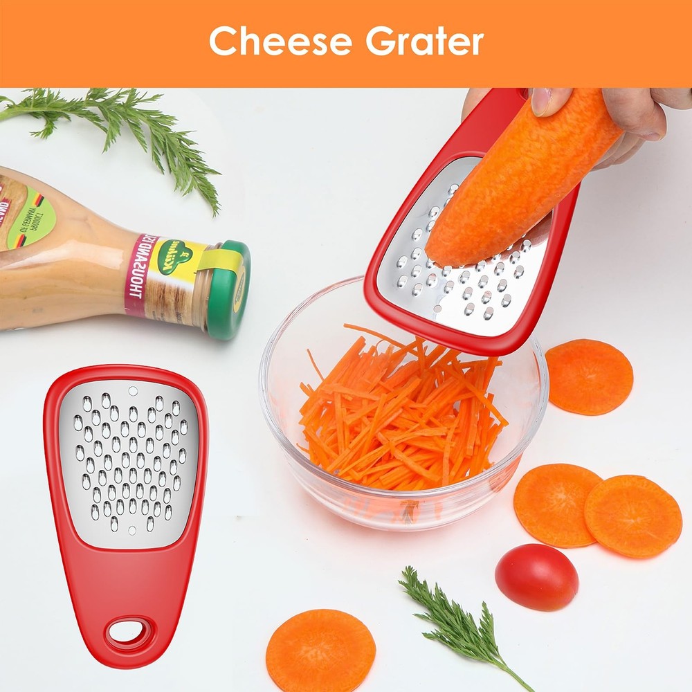 Pisol Kitchen Unique Gadgets Set 6 Pieces, Space Saving, Cheese M, Red
