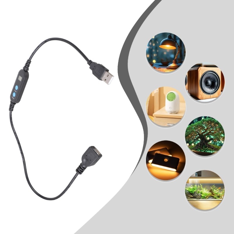 Adjustable USB Control Cable Compact Timer Line Electronics Energy Management