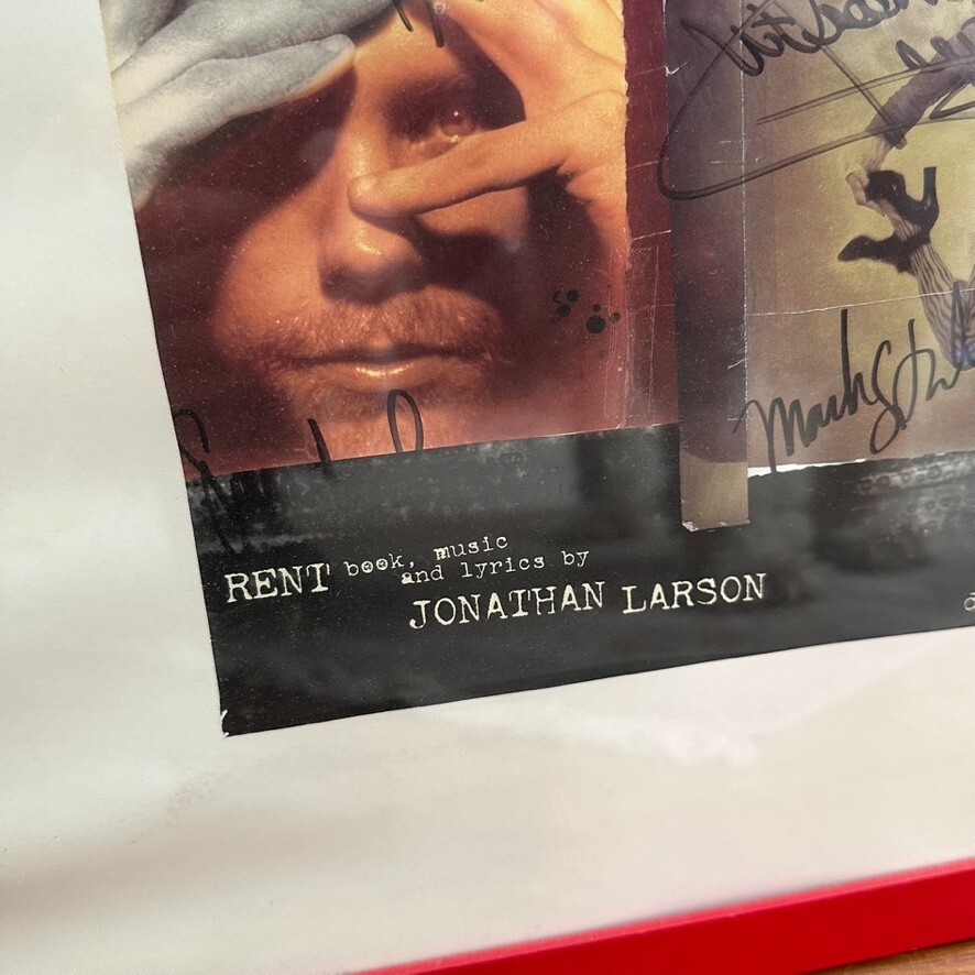 RENT Cast Signed Broadway Poster Window Card - Collectible