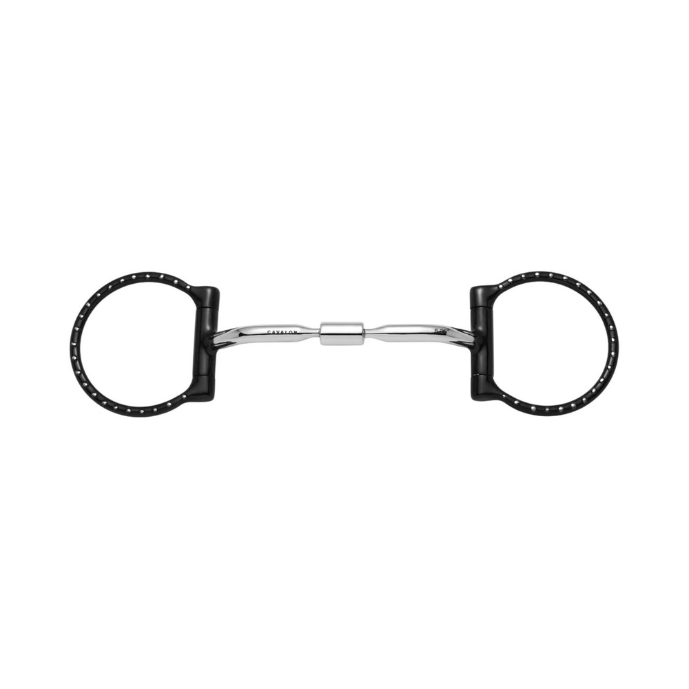 Cavalon Western D Ring Silver Dotted Snaffle Horse Bit