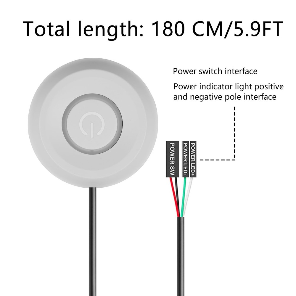 SinLoon PC Power Switch - Desktop Computer External Remote Start White