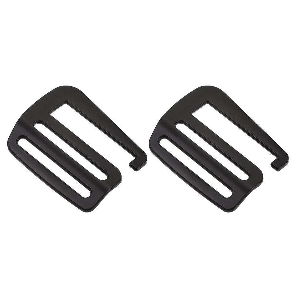 2Pack 1.5" Webbing Release G Hook Buckle Adjuster for Backpack Strap Matte Black