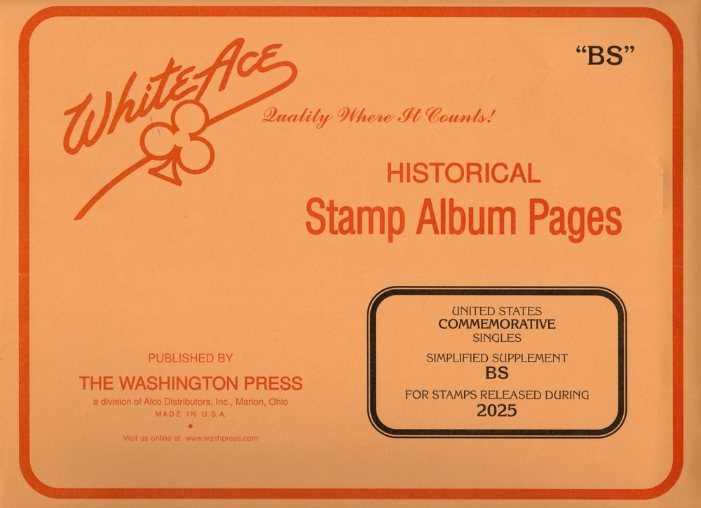 White Ace U.S. Commemorative Singles Simplified Supplement BS for 2025