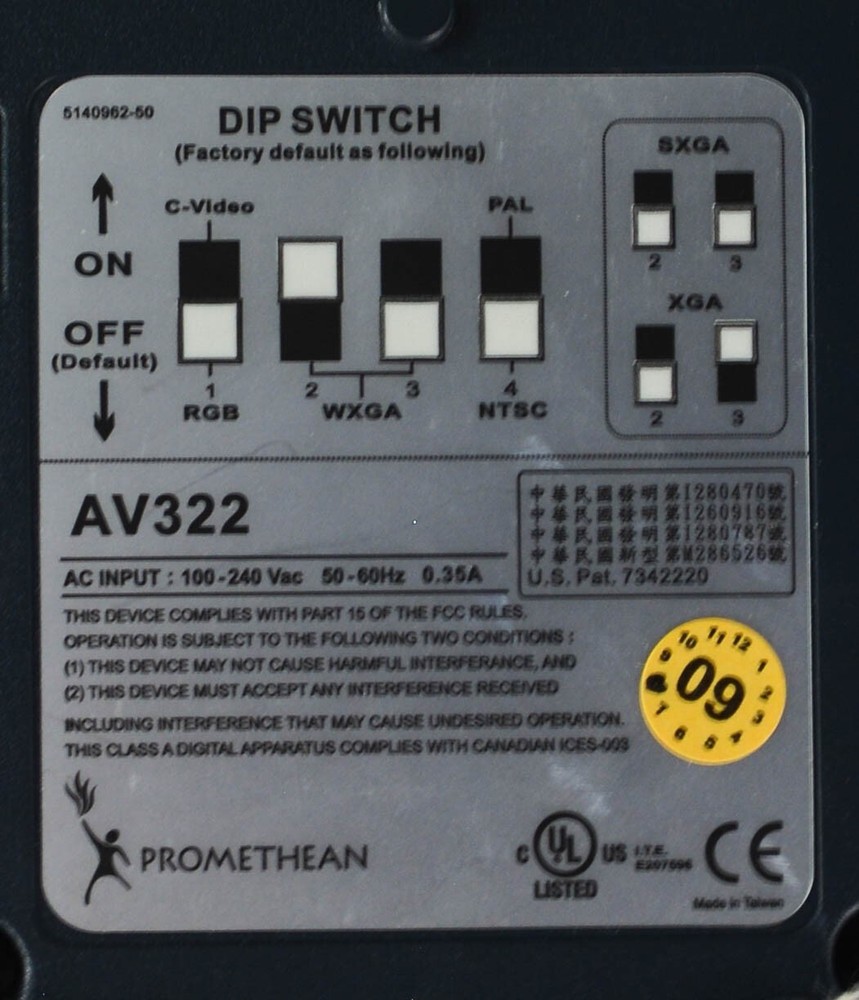 PROMETHEAN Actiview AV322 Lab Overhead Camera Visual Screen Presenter Remote