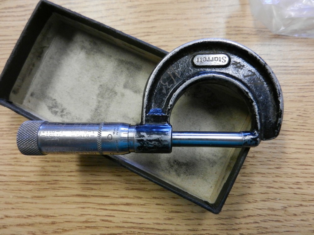 Used Starrett No. 436-1" Micrometer W/ Box Caliper