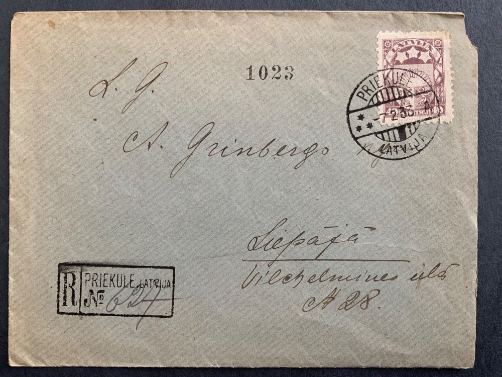 1933  LATVIA  post cover Registered