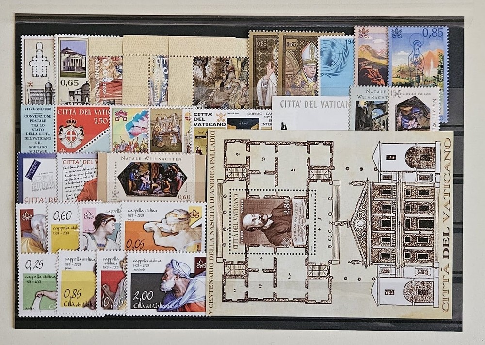 VATICAN - Complete Year 2008 - 27 Values, 1 Sheet, New MNH
