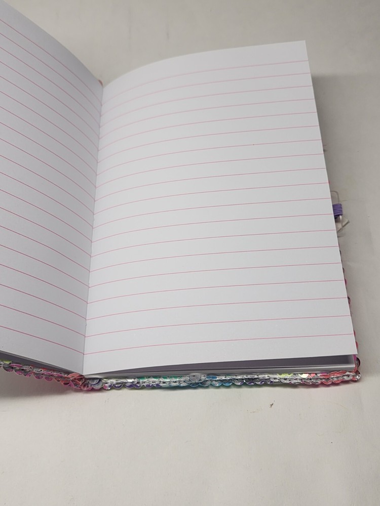 Rainbow Sequin Lined Journal with Pen Holder New