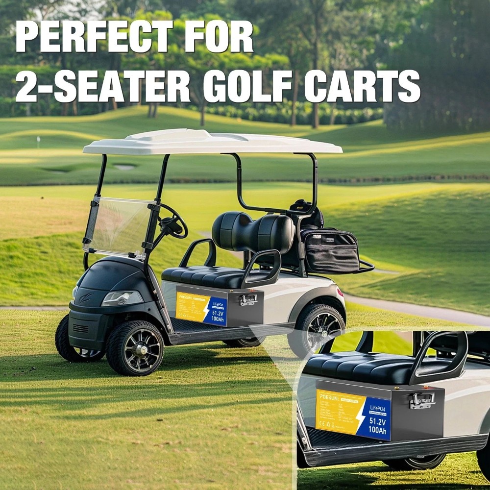 NEW 48V 100Ah LiFePO4 Lithium Battery Deep Cycle BMS For Golf Cart RV Off-grid