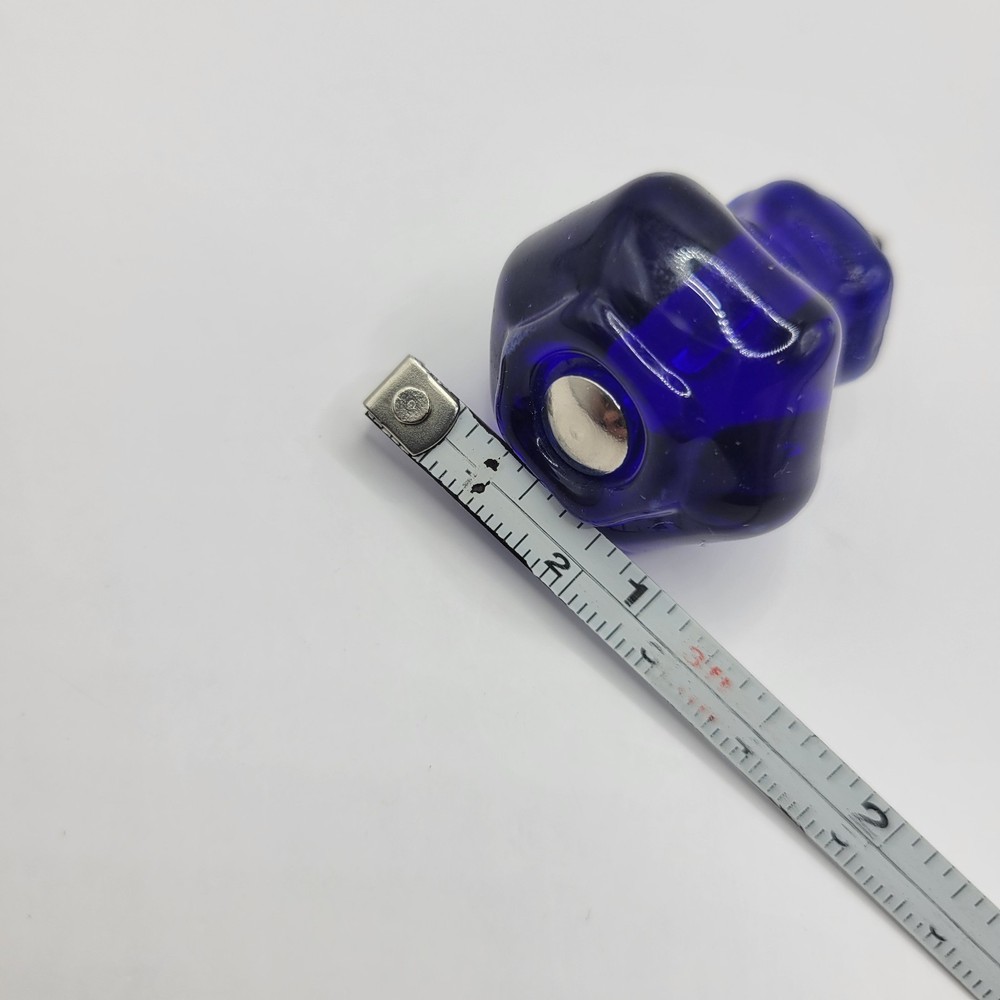 Glass Cabinet Knobs Pulls Vintage Depression Era Inspired Cobalt Blue