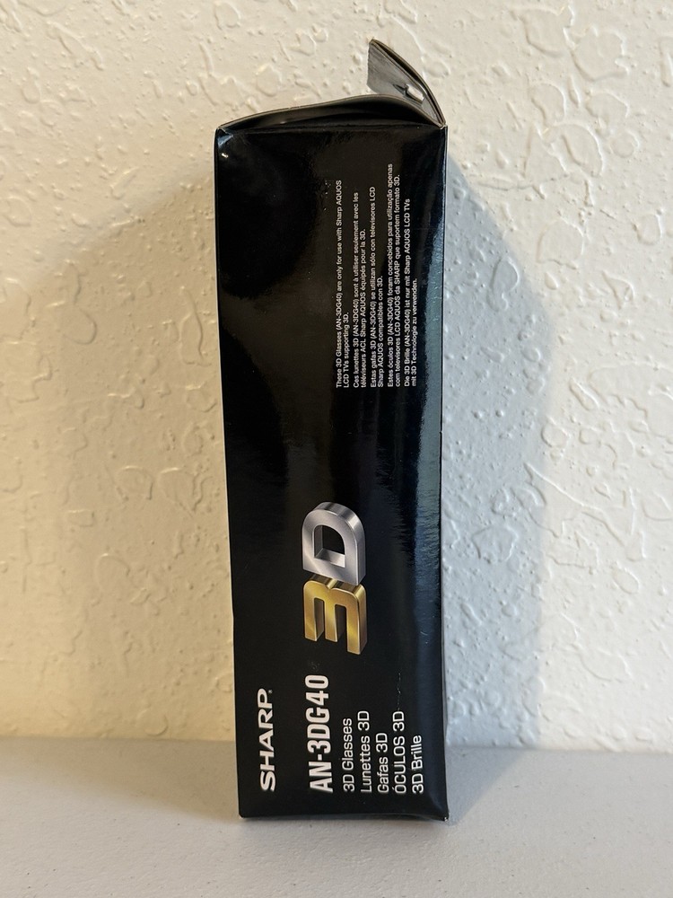 Sharp AN-3DG40 Active Shutter 3D Glasses Black NEW Unopened