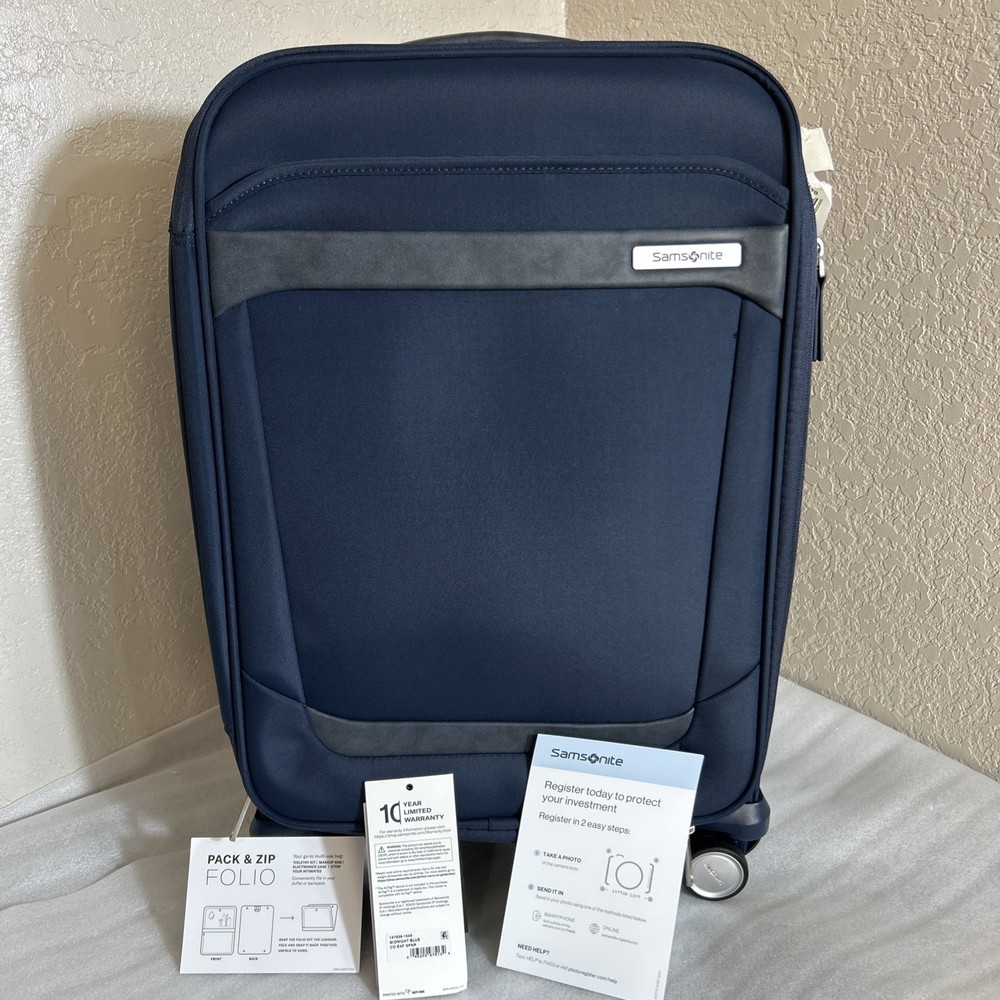 Samsonite Elevation Plus Softside Carry on  Expandable Spinner Suitcase MIDNIGHT