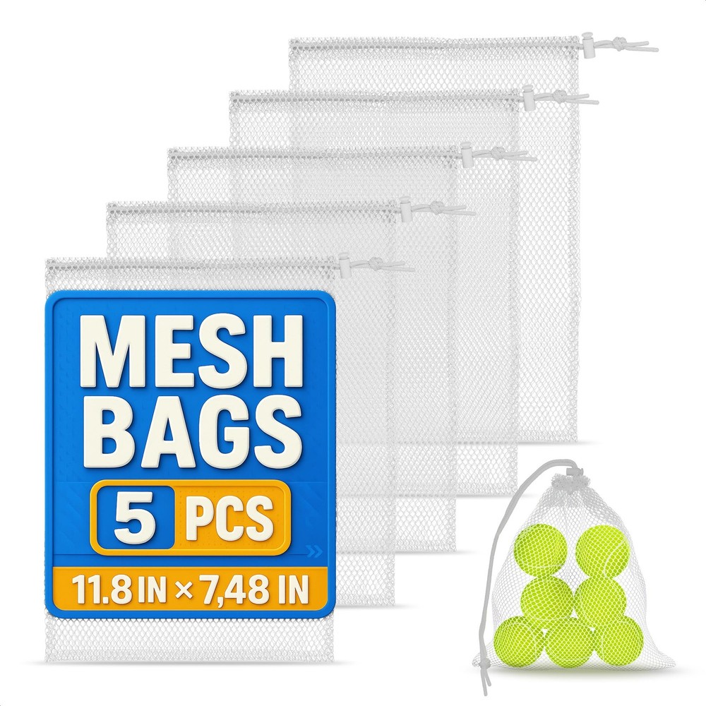 5PCs Small Mesh Bags Drawstring – Small Mesh Pool Backpack 11.8 x 7.48 – Mult...