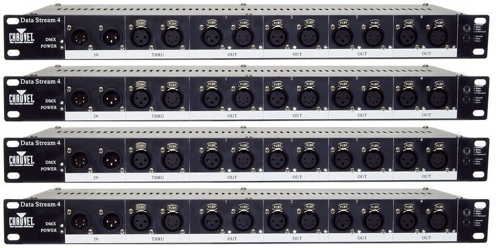 4 Chauvet DJ DATASTREAM 4 Data Stream 1-4 Universal DMX-512 Optical Splitters