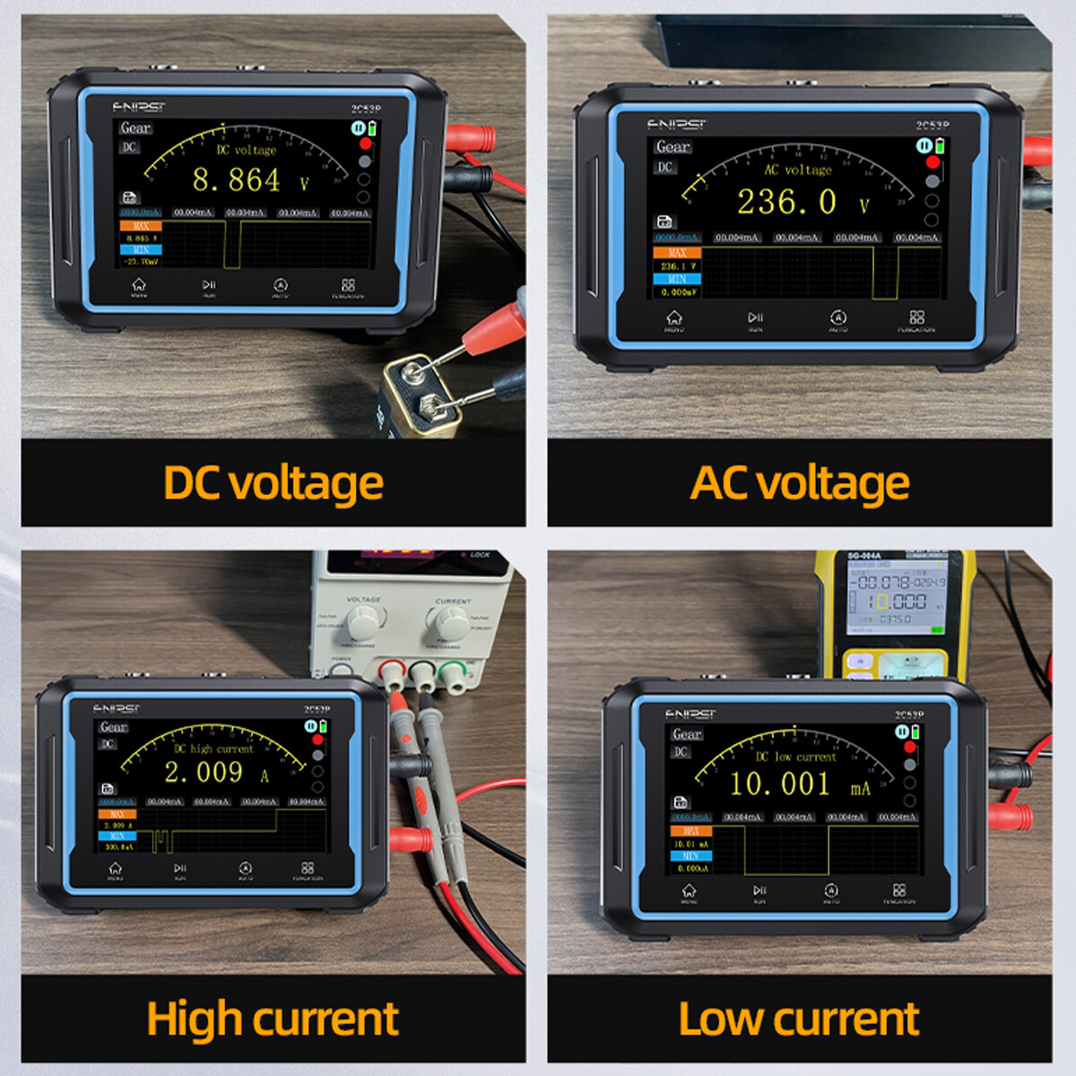 FNIRSI 2C53P Handheld Digital Oscilloscope Multimeter Signal Generator IPS Touch
