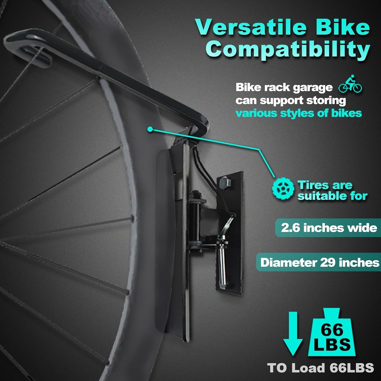 2 Pack - Swivel Bike Rack Garage Wall Mount, Bike Hangers for Garage, BRAND NEW