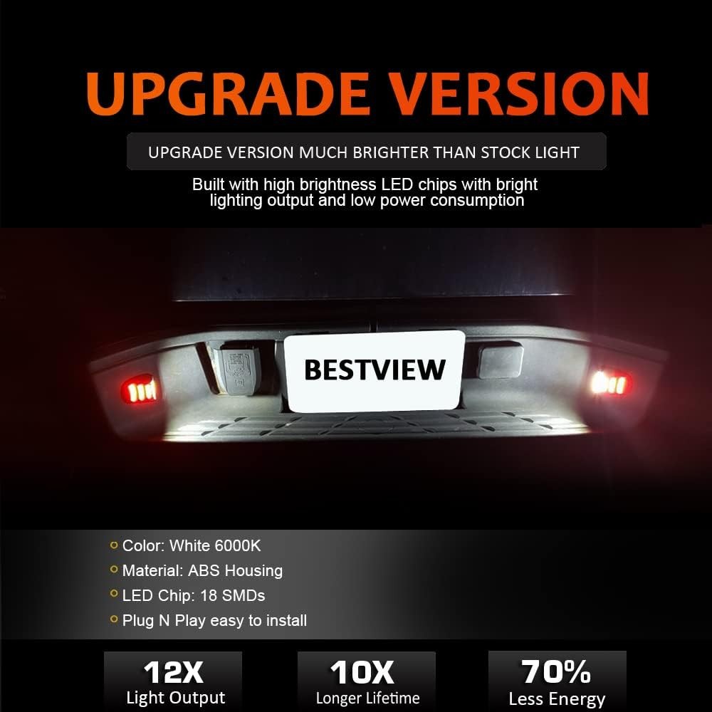 Chrome LED License Plate Tag Light for Chevy Silverado 1500/2500/3500 1999-2013