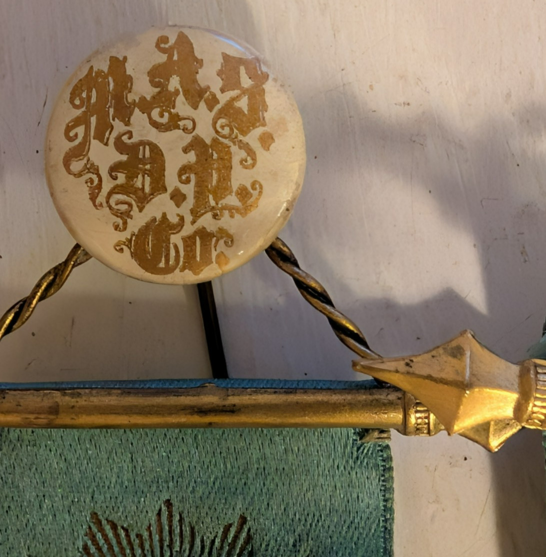 Antique Ribbons with Stick Pins 27 Gilt Edge / M A S D P Co / Trebus & Steiner