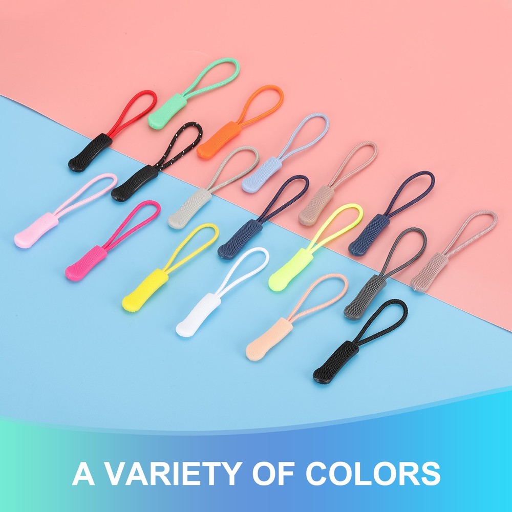 2.6" Zipper Pulls Replacement, 100 Pcs Nylon Cord Extension, Light Green
