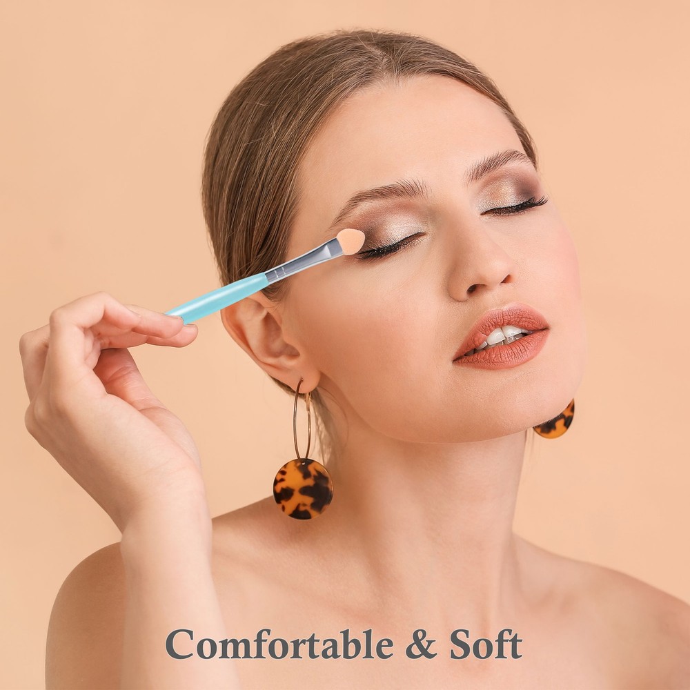 Makeup Eyeshadow Brush - 15 Pcs Portable Eye Shadow Applicator Sponge Tips