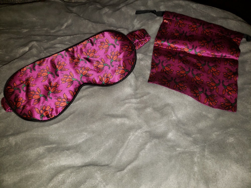 Emma Wallace Silk Sleep Mask With Pouch New