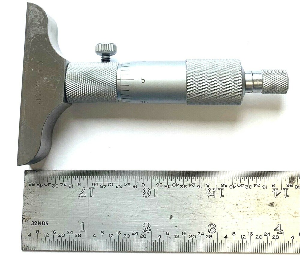 0-4" DEPTH MICROMETER W/ 2-1/2" BASE - 001" RESOLUTION