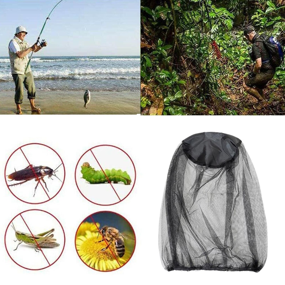 Mosquito Insect Hat Bug Mesh Head Net Camping Face Protector