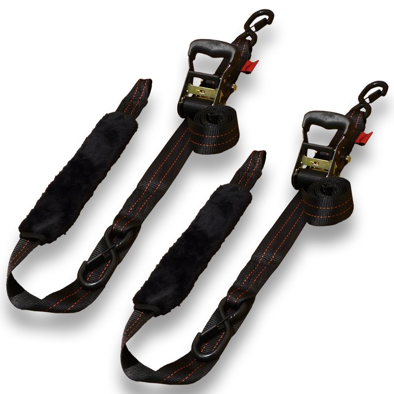 Drop Tail Trailers 7ft Motorcycle Tie Down Ratchet Straps 2pk