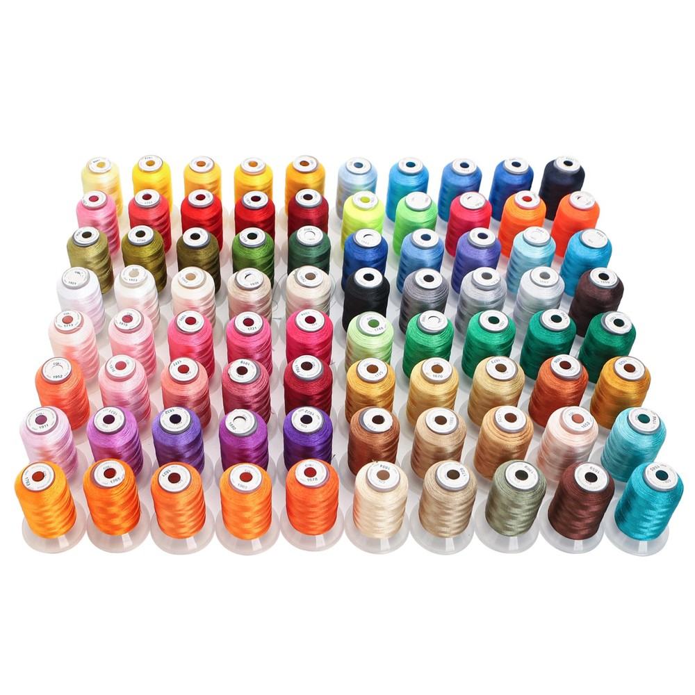 80-Color Madeira Premium Polyester Embroidery Thread Set, 500m Spools.