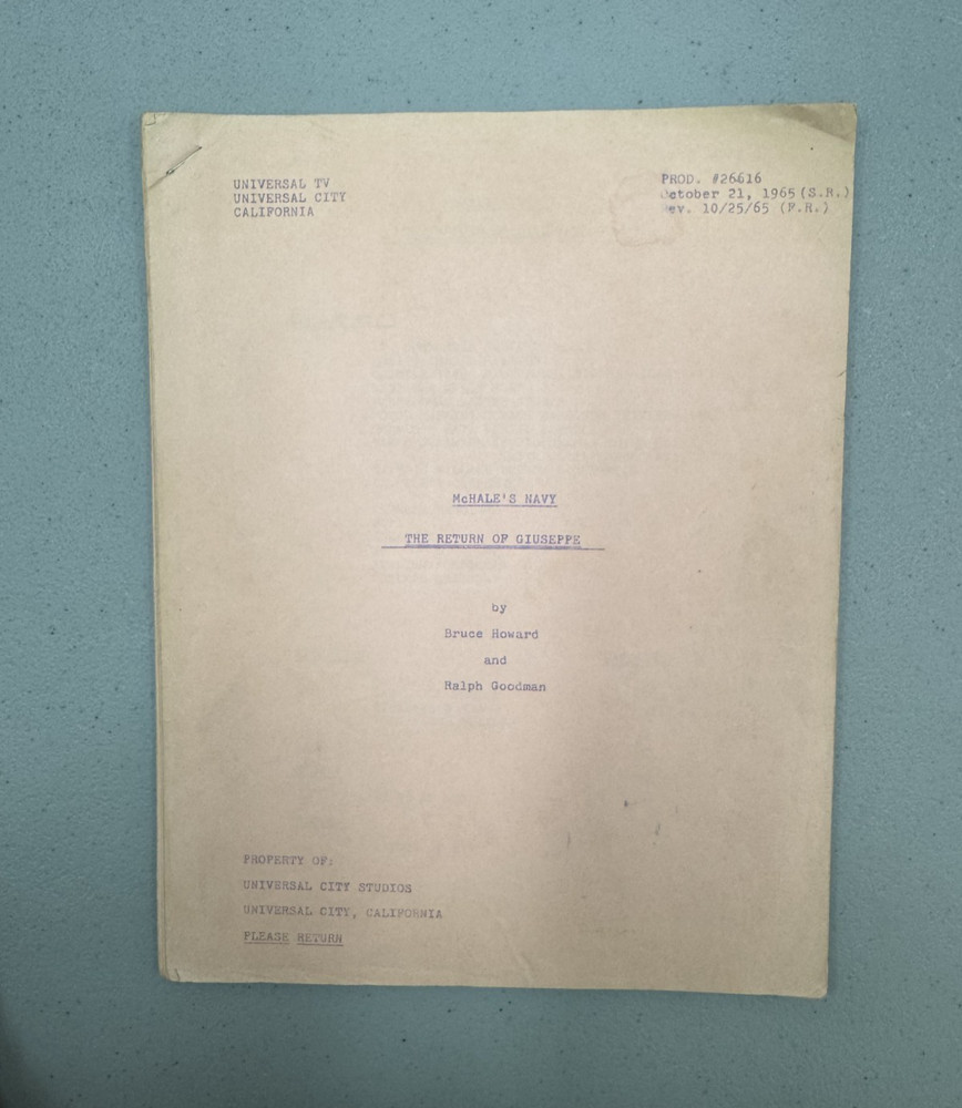 McHale's Navy Tv Show Script 1965