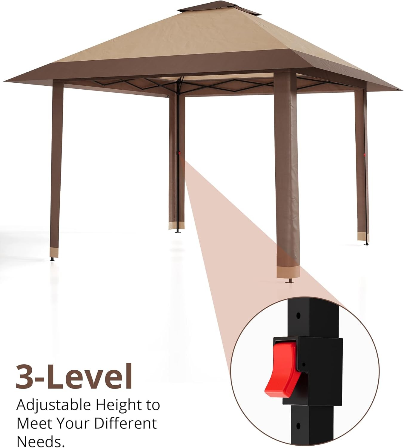 2 Tier 13x13FT Gazebo Replacement Top Canopy Cover for Outdoor BBQ Grill Shelter