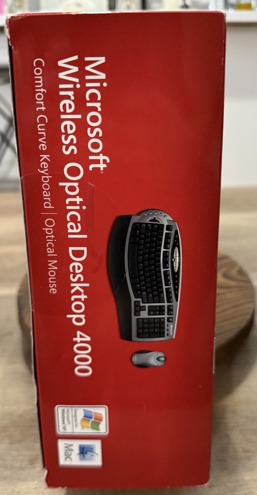 Microsoft Wireless Optical Desktop 4000 Keyboard Mouse NEW Sealed