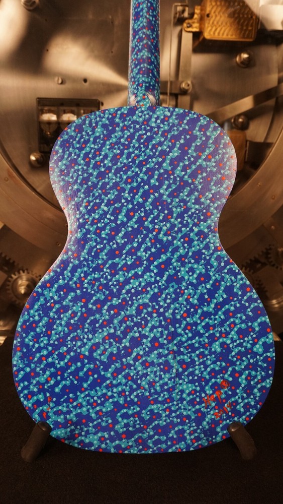 Hap "Michael Hapner" Hand Painted Guitar Blue Psychedelic Wall Art