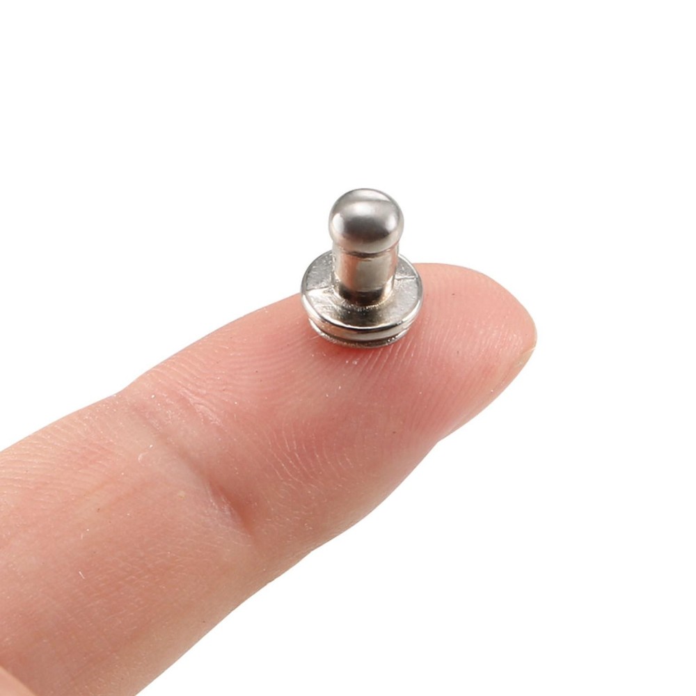 24pcs 4mm x 9mm Gift Box Single Hole Round Knobs Pull Handles Silver