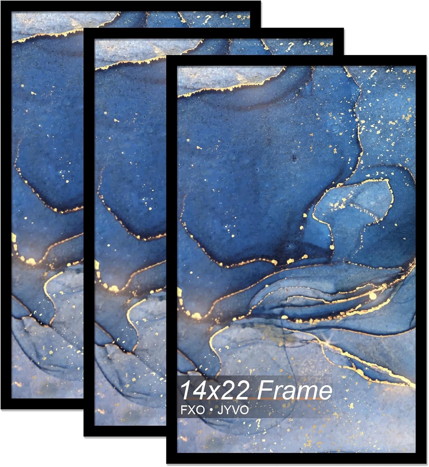14x22 Picture Frame Set of 3, Black Frame for 14 x 22 Inch Picture Poster Pho...