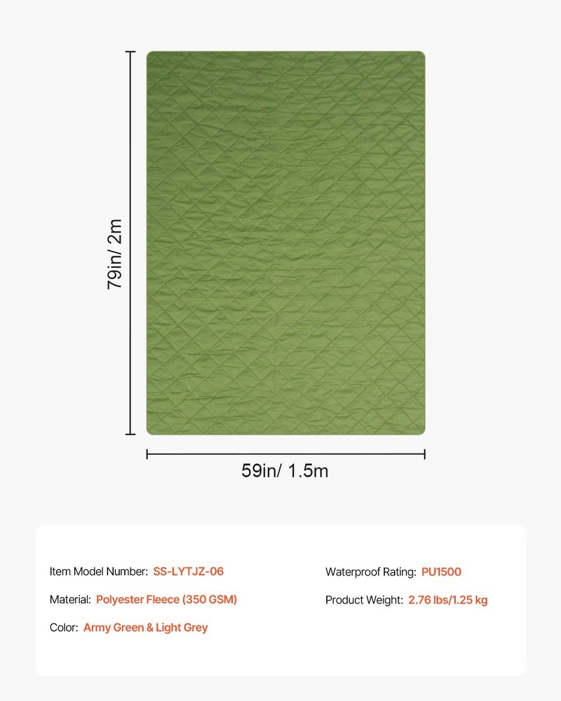 Camping Blanket, Large Warm Stadium Blanket, Waterproof & Windproof, 330GSM Poly