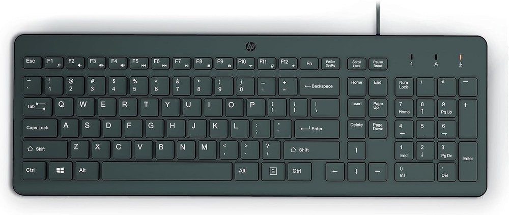 HP 150 Wired Keyboard with Numeric Keypad - Silent-Touch Chiclet Keyboard